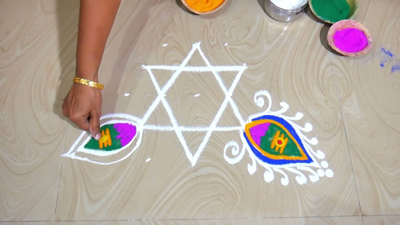 5 x 3 Easy Star Thai poosam Special kolam 2026   🌺 Easy Muggulu #thaipusam