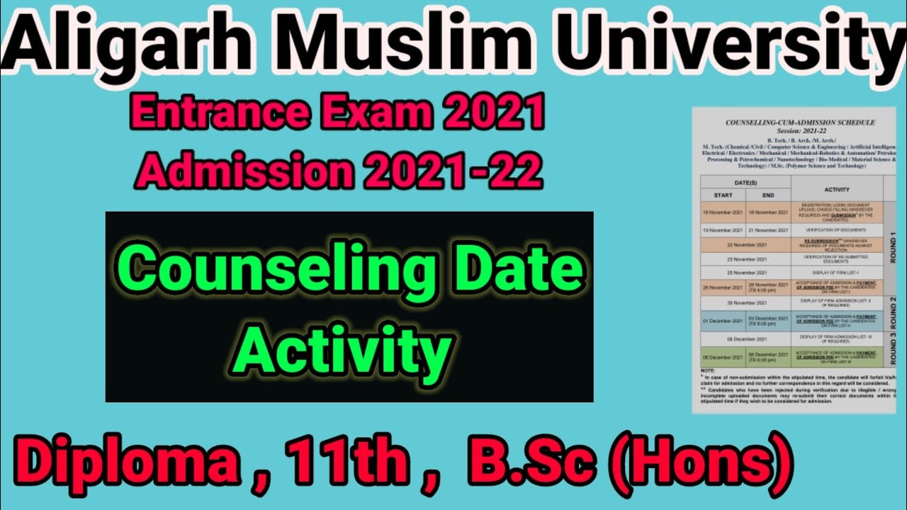 amu diploma counseling 2021 || amu class 11th counseling 2021 || amu b.sc counseling 2021|| amu 2021