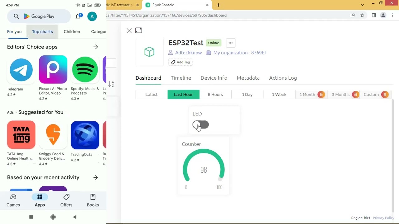 Используйте приложение Blynk 2.0 с ESP32
