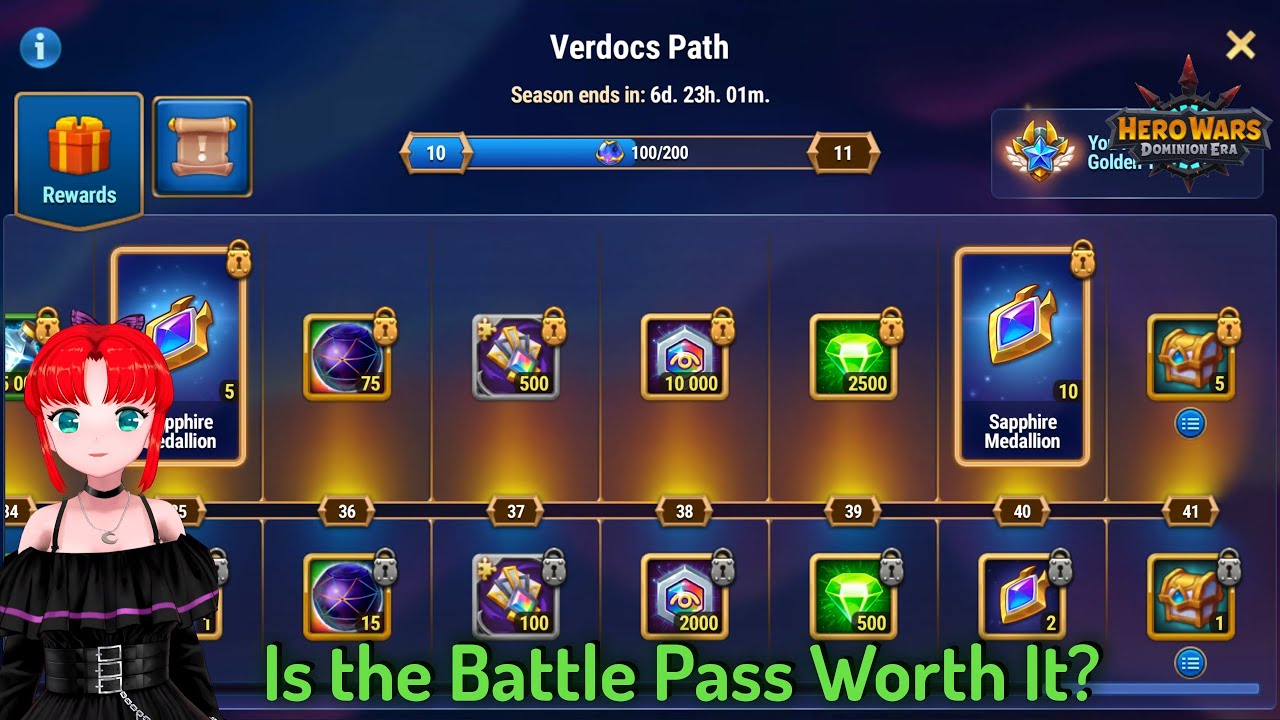 Verdoc and Phyto Battle Pass, Verdoc's Path &mdash; Hero Wars: Dominion Era