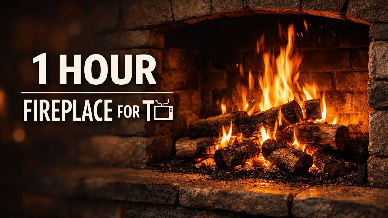 1 Hour Fireplace for TV 📺 Cozy Living Room Ambience | No Loop | 4K