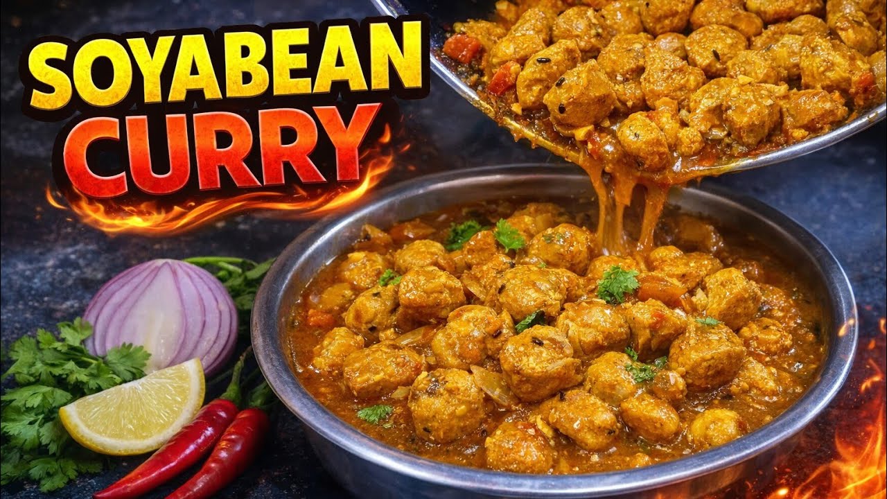 সোয়াবিন কারি | SOYABEAN CURRY recipe | super tasty | easy recipe | resturent style #recipe #food 