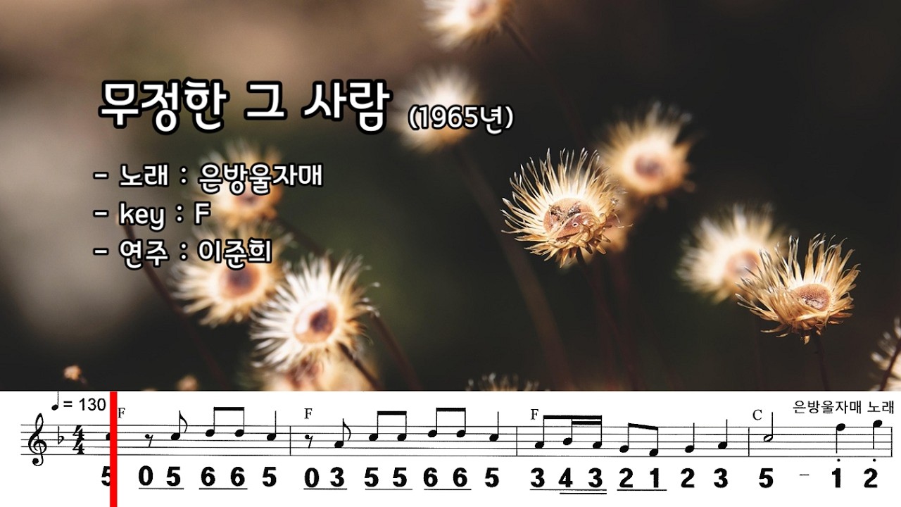무정한 그 사람 (F) / 은방울자매 노래  하모니카 연주