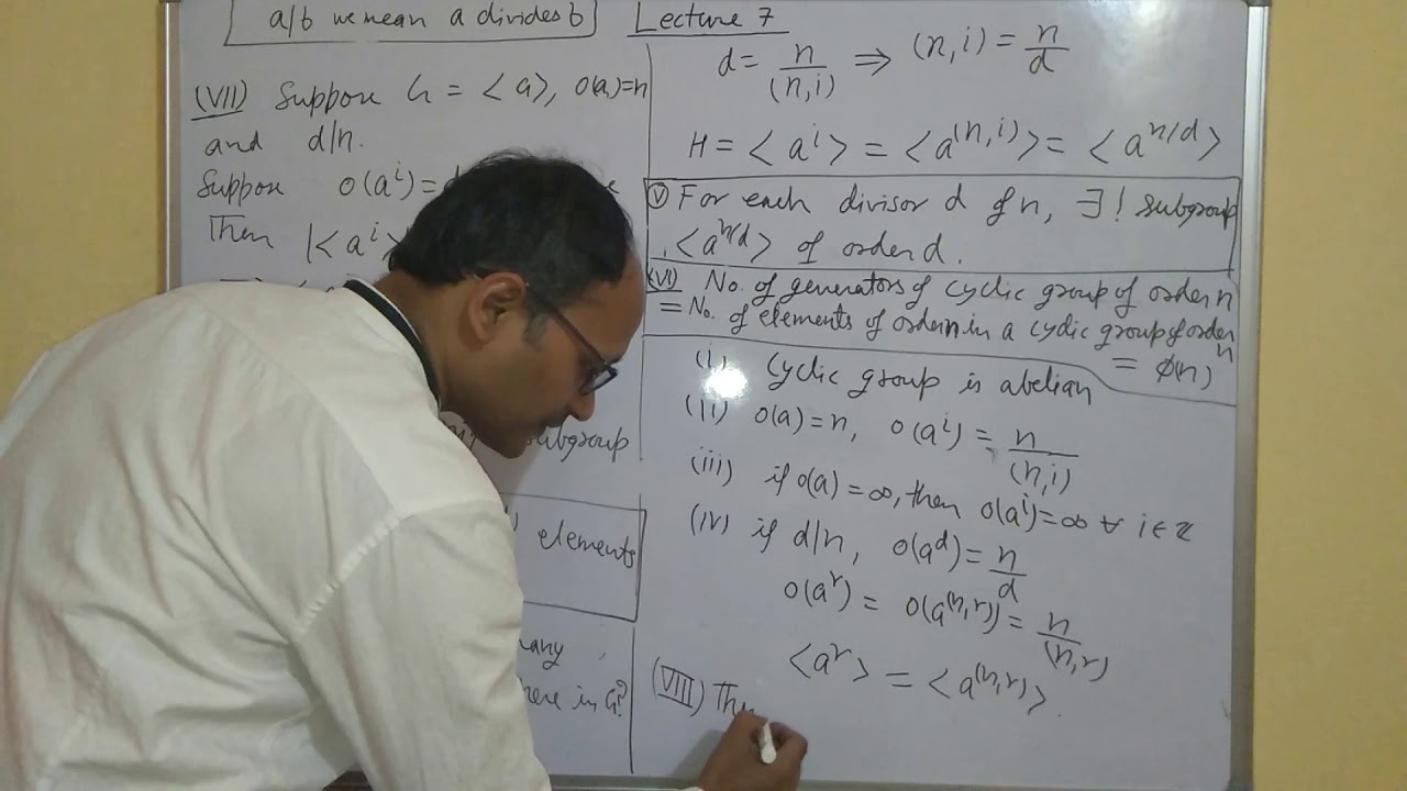 Group Theory Lecture 7 C || Some Observations on Cyclic Groups