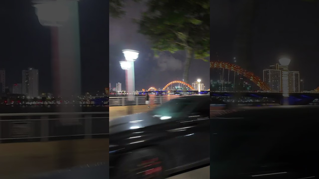 Da Nang Night life | Dragon bridge Da Nang | Night view 