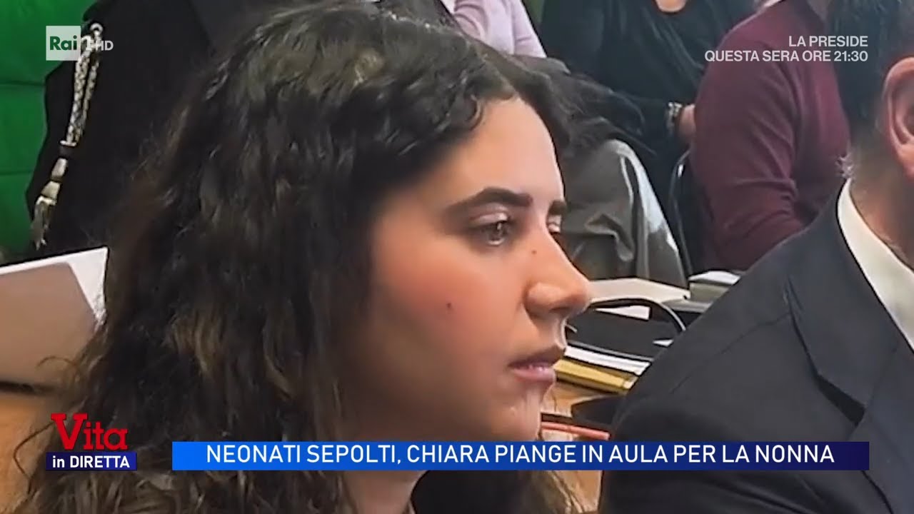 Neonati sepolti, Chiara Petrolini piange in aula per la nonna - Vita in diretta 19/01/2026