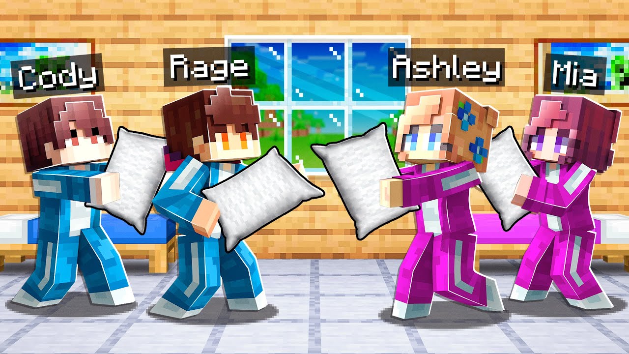 GIRLS vs BOYS SLEEPOVER in MINECRAFT!