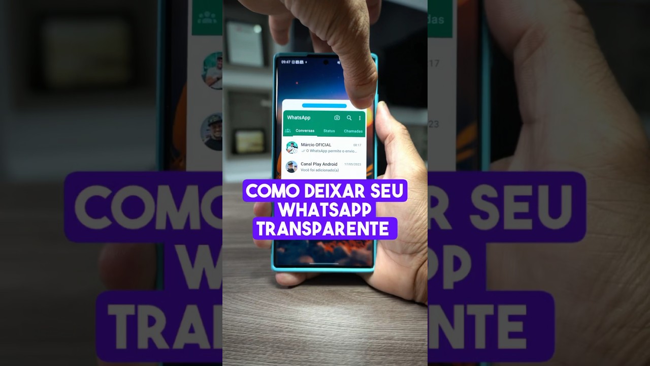 Como deixar o WhatsApp Transparente #dicas #truques #whatsapp #android