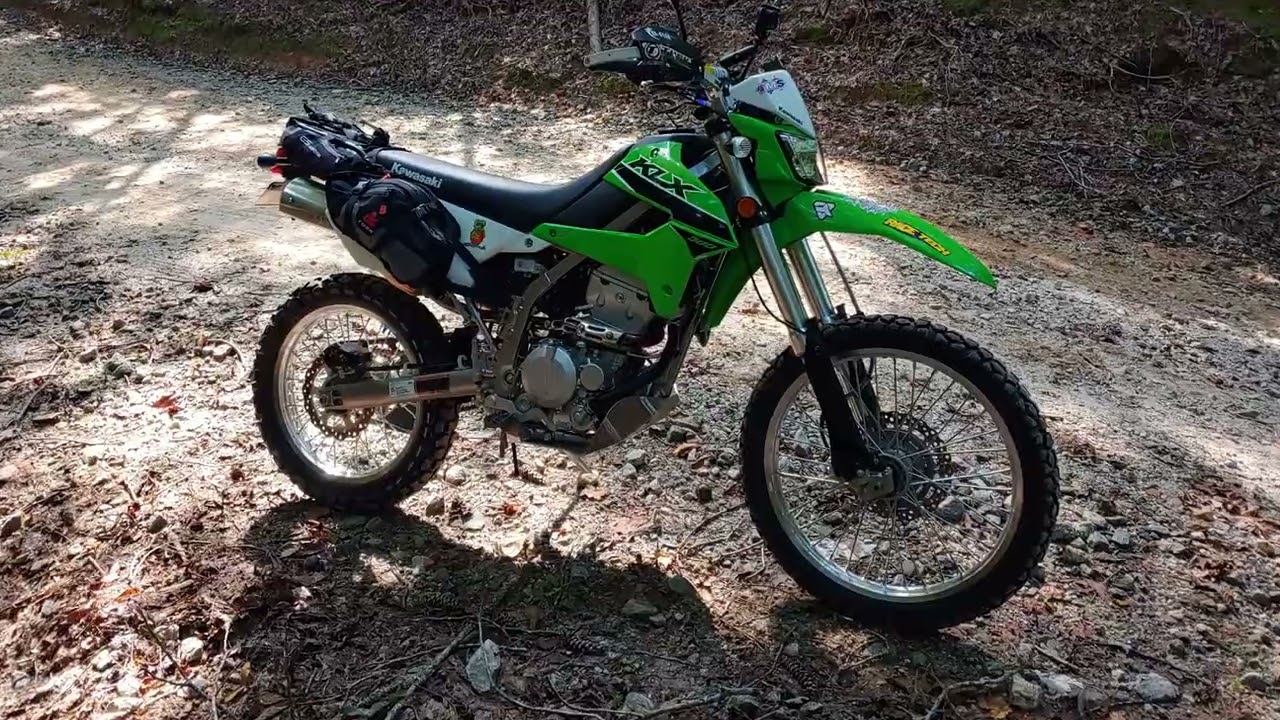 Dual Sport Kawasaki KLX 300 riding at Horse Pasture Road in South Carolina