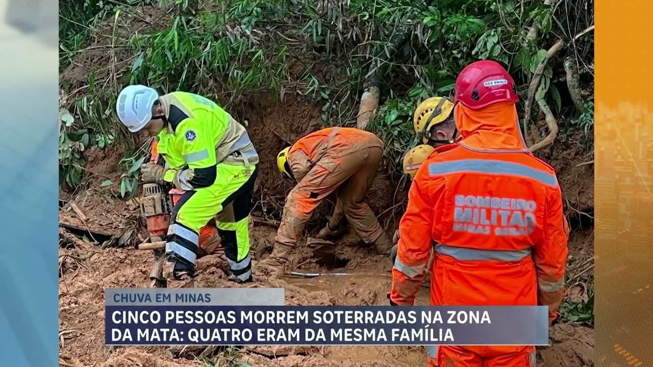 Chuva deixa rastro de destruição, com cinco mortos em Minas Gerais