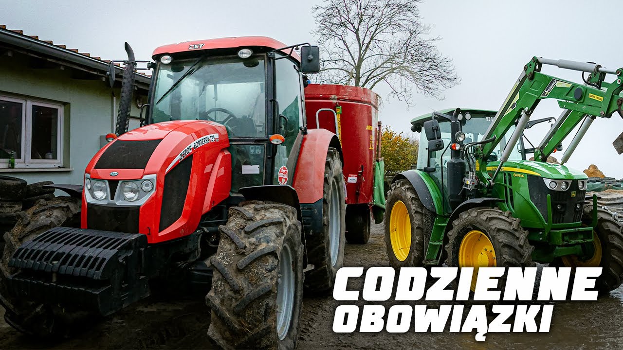 ✩  Codzienne Obowiązki w GR.Surówka✩  John Deere 6095 MC & Zetor Forterra 135 ✩Paszowóz bokiem ❓❓❓✩
