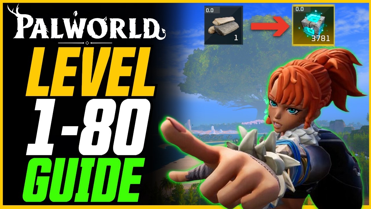 FULL LEVEL 1-80 PROGRESSION GUIDE! (Best Farms For ALL Materials) // Palworld 1.0 Leveling