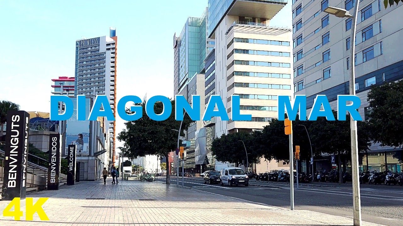 Barcelona Street Walking Tour - Diagonal Mar 2022 Spain 4K