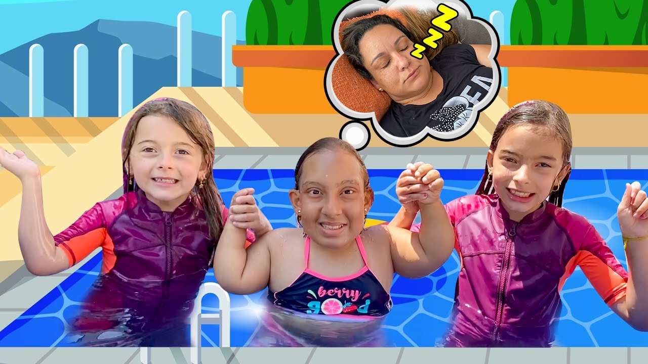 Maria Clara em História Engraçada da Mamãe dormindo na Piscina (FT Laurinha e Helena) - MC Divertida