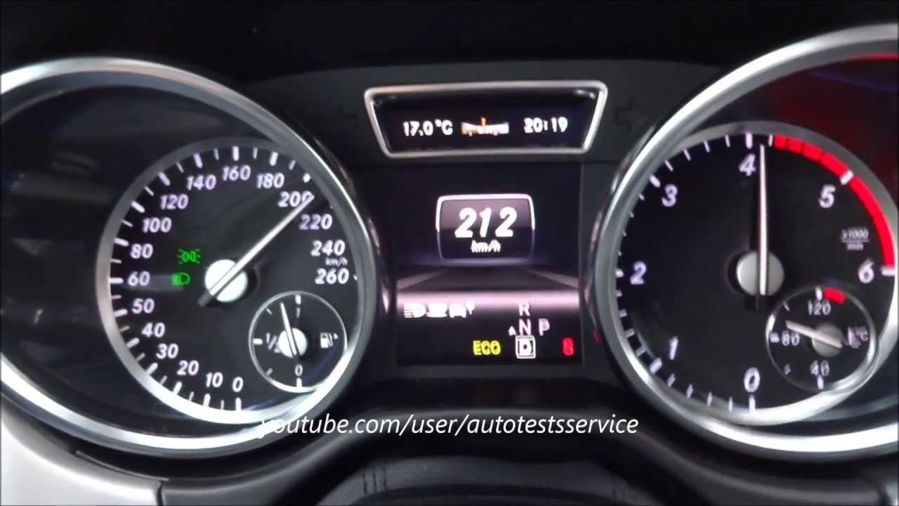 Mercedes ML250 CDI W166 0-100 0-200 0-210 vmax Beschleunigung Tachovideo Test