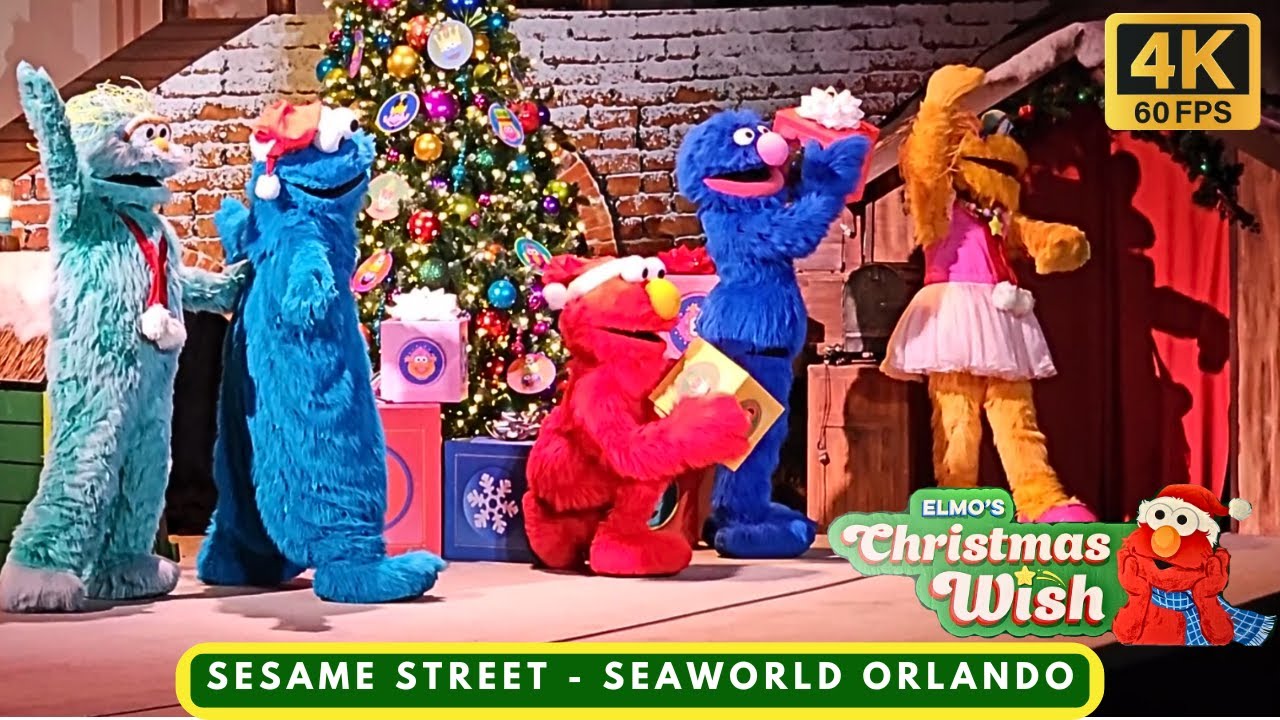 Улица Сезам — Рождественское желание Элмо (полное шоу 4K) SeaWorld Orlando — 10 ноября 2023 г.