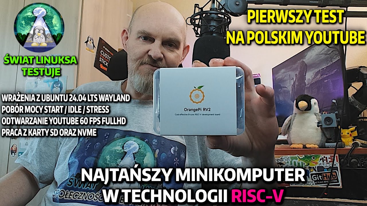 ALE JAJA MAM RISC-V PAJA :D ORANGE PI RV2 - Linux Ubuntu 24.04, filmy YT 60 FPS FULLHD, pob&oacute;r prądu