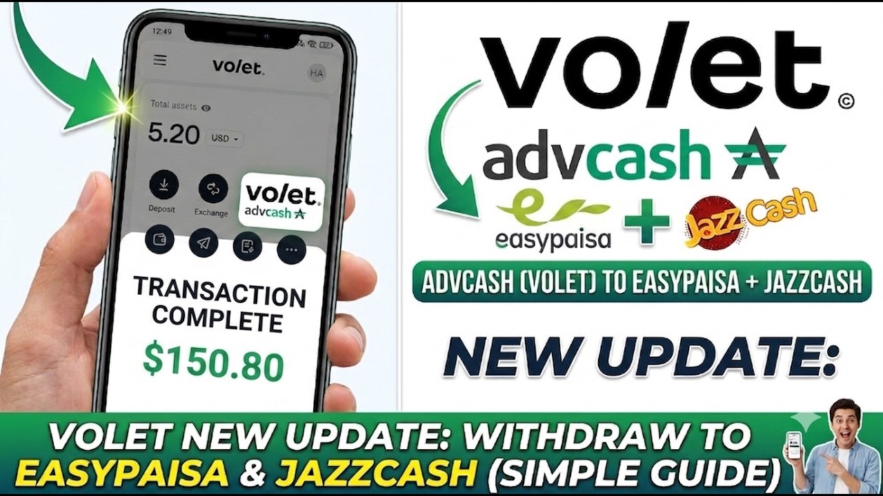 How to Withdraw Money from Volet into Easypaisa/Jazzcash | Volet New Update 2026