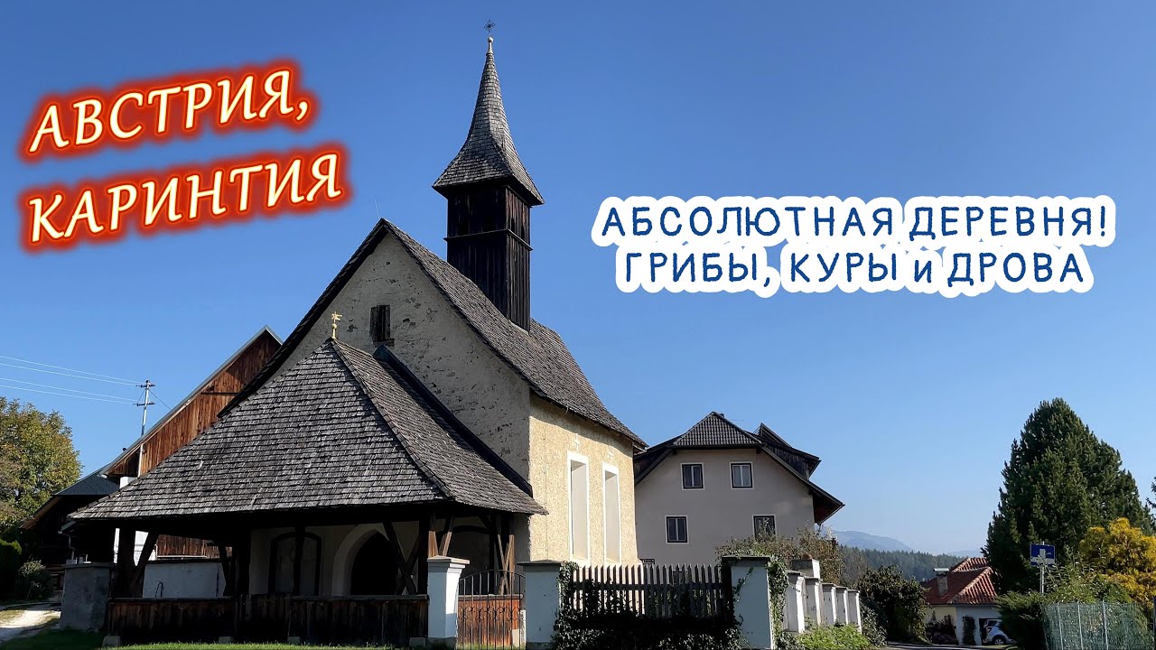 Австрия, абсолютная деревня. Куры, грибы и гонтовая крыша