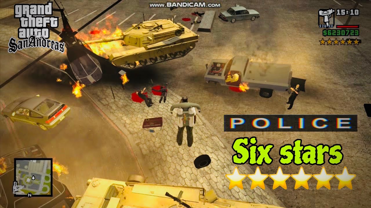 GTA SANANDRES - POLICE SIX STARS ⭐️⭐️⭐️⭐️⭐️⭐️ #gtasanandreas #police #attack #usa 