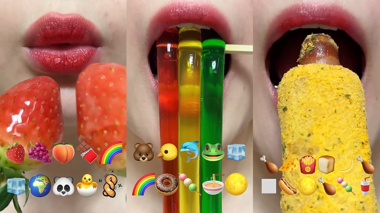 asmr 30 MINUTES EMOJI FOOD CHALLENGE 틱톡 이모지 먹방 챌린지 TIKTOK COMPILATION MUKBANG eating sounds