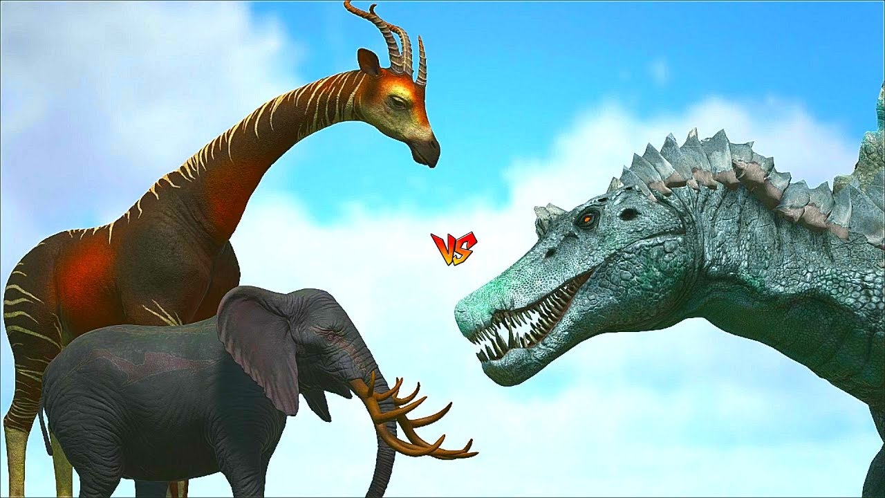 Ark Survival - FOREST ELEPHANT n GIRAFFE vs LARGE DINOS [Ep.410]