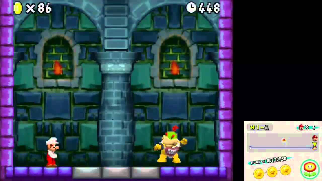 New Super Mario Bros. - W1-Turm (Alle Sternenmünzen + Geheimausgang)