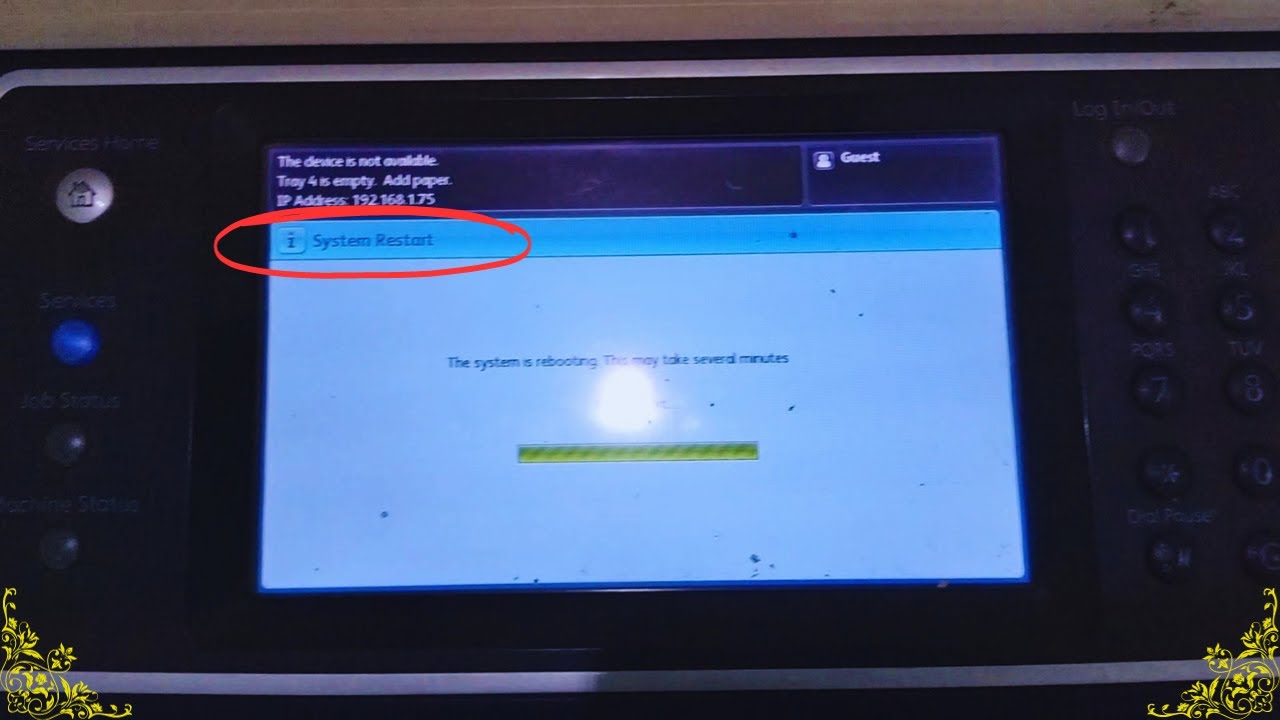 After 4 Copies, the Machine restarts Automatically | Automatically Restarts Problem Xerox 5875