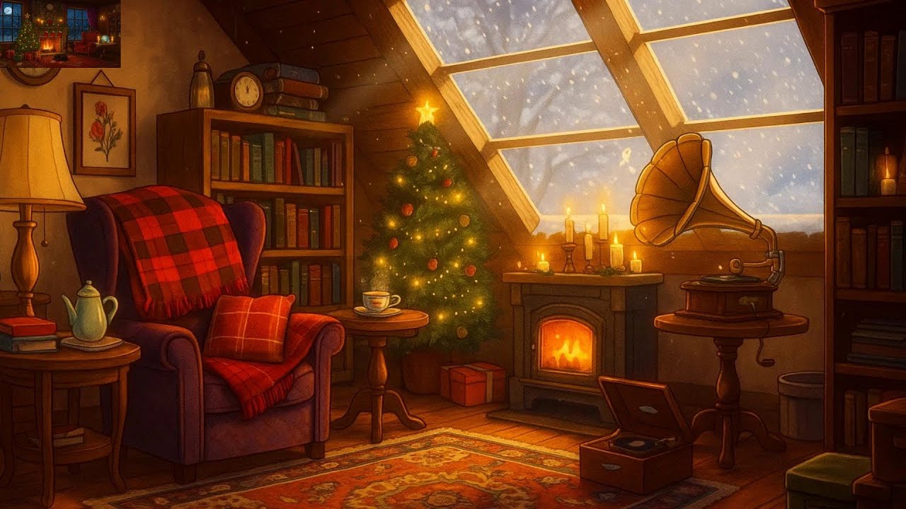 Vintage jazz on a rainy 1940s night with warm lights and coffee to relax another room for unwind