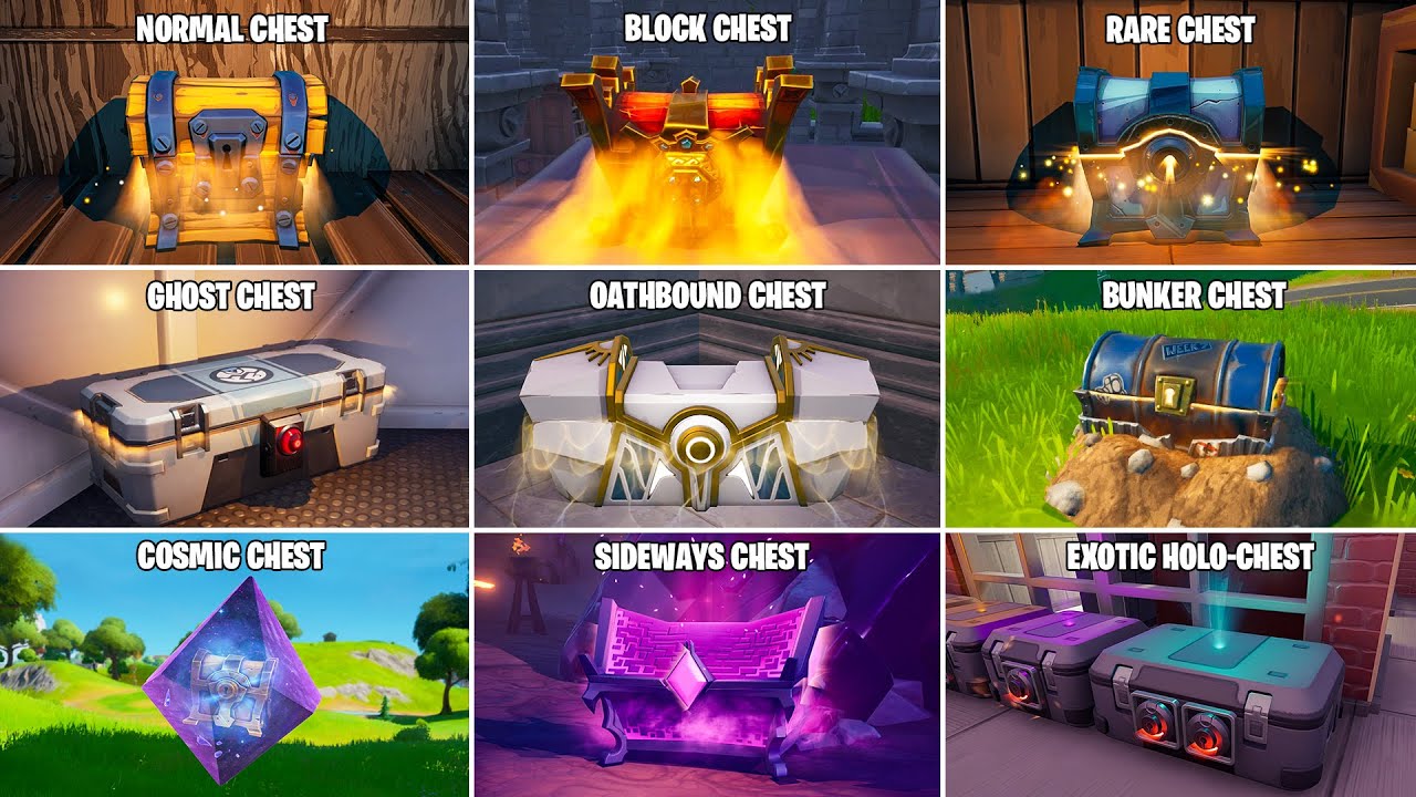 Evolution of All Chests in Fortnite (Chapter 1 Season 1 - Chapter 4 Season 1)