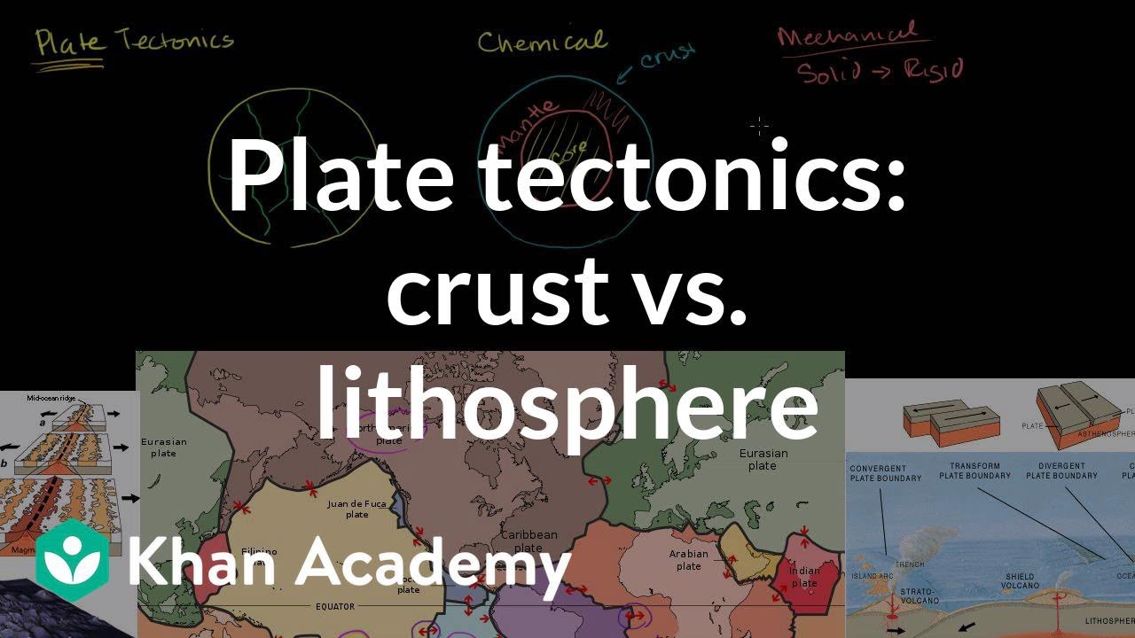 Plate tectonics: Difference between crust and lithosphere | Cosmology & Astronomy | Khan Academy