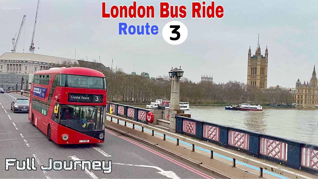 London Bus Ride 🇬🇧 Route 3 - Crystal Palace to Whitehall Horse Guards | Full Journey