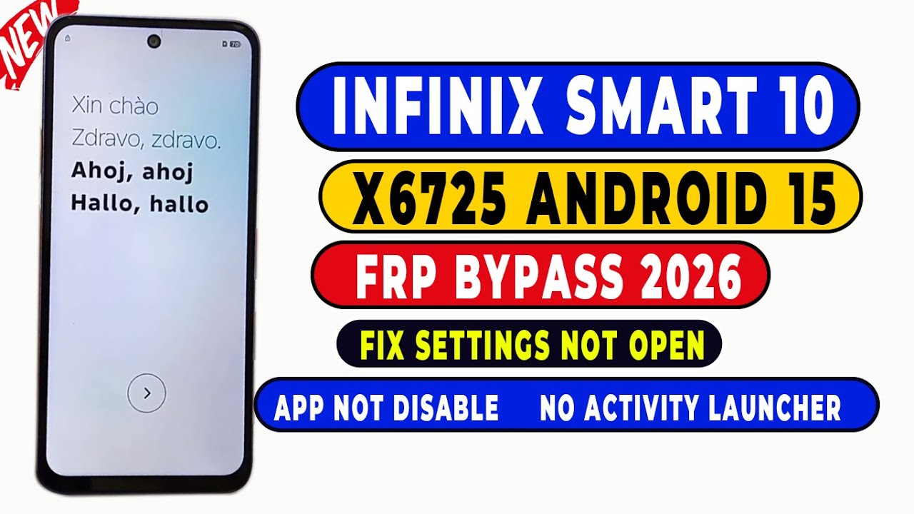 Infinix Smart 10 FRP Bypass Android 15 🔓 2026 New Trick | X6725