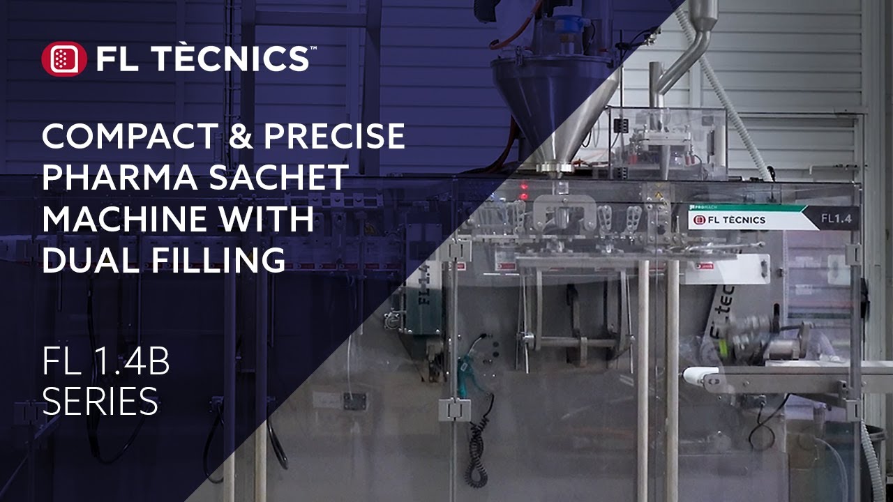 Precise & Compact Pharma Sachet HFFS Machine with Dual Filling & Checkweigher System | FL 1.4B