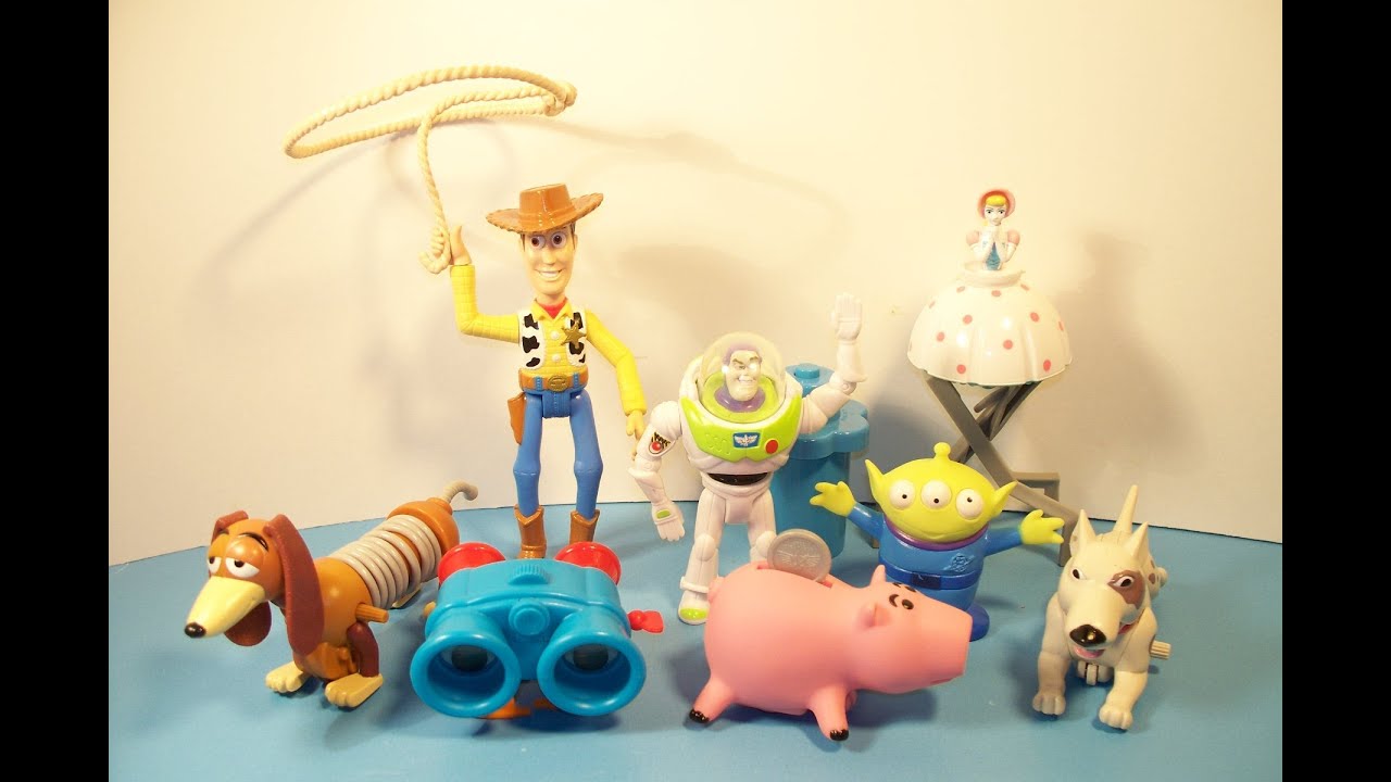 1996 DISNEY'S TOY STORY BURGER KING SET OF 8 COLLECTION MEAL TOYS VIDEO REVIEW