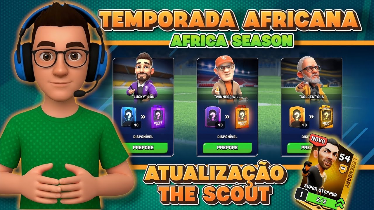 Mini Football | Testando Atualização The Scout e Abrindo Draft Pack / Temporada Africana