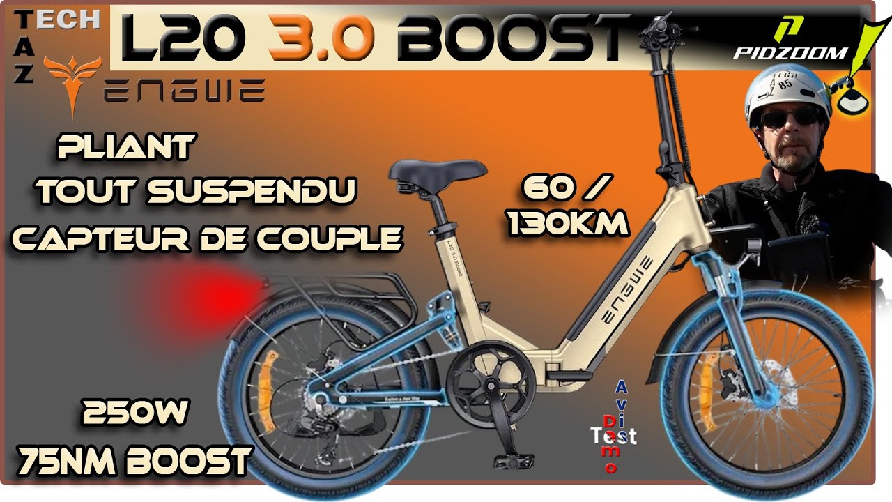 ENGWE L20 3.0 BOOST - Légal et Polyvalent avec un petit plus... 1er accessoire PIDZOOM !