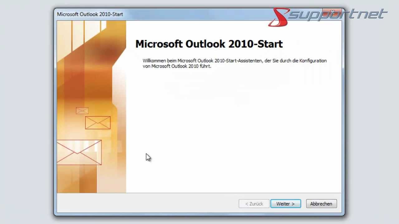 Erstes E-Mail-Konto in Outlook 2010 einrichten am Beispiel gmx. Supportnet Tipp