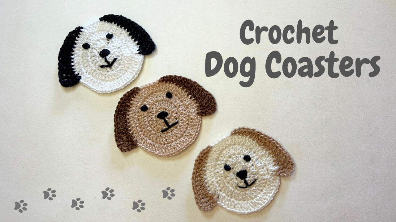 Crochet Dog Coaster in Minutes! 🐶