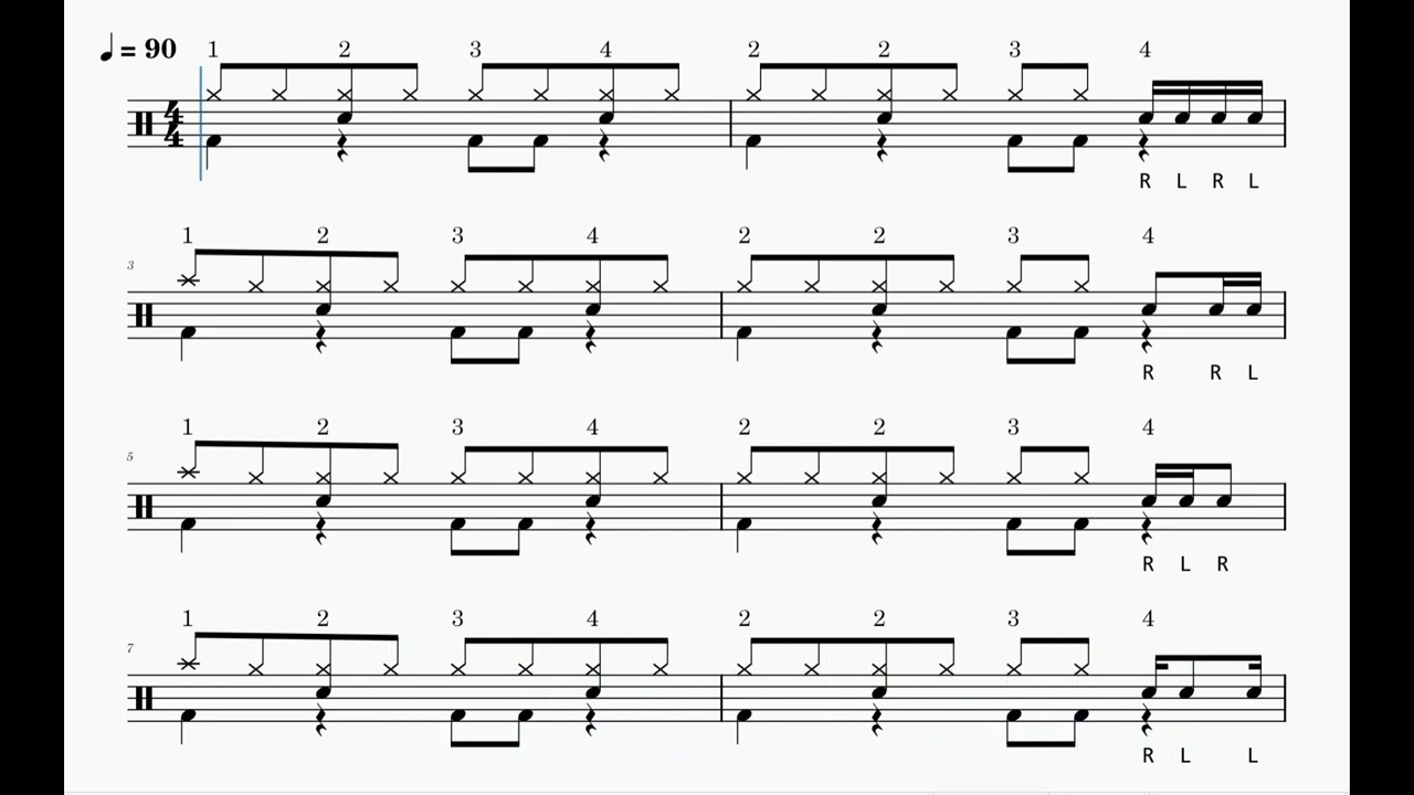 드럼 킥주법 3 반복 Drum