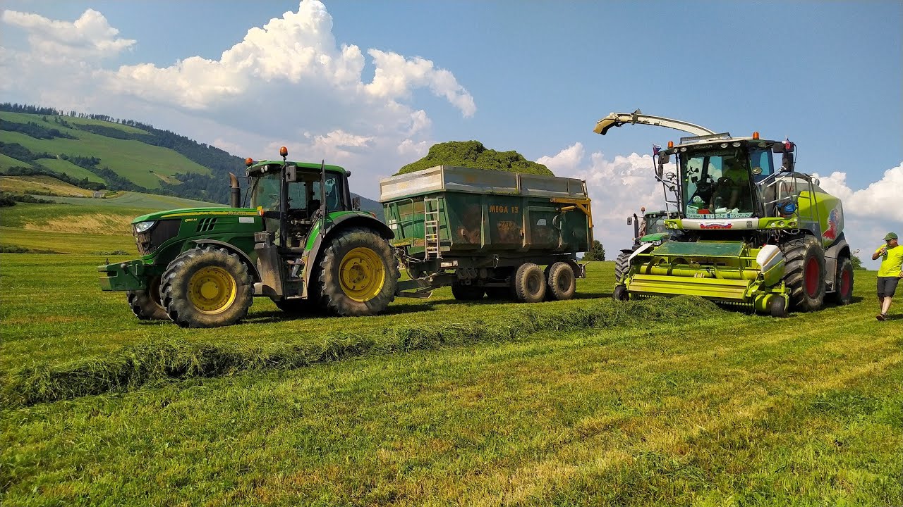 Senáže/Graas silage/Sianokiszonka/-CLAAS JAGUAR 850,JOHN DEERE,LANDINI,KRONE/PD-žiarec Tvrodšín/