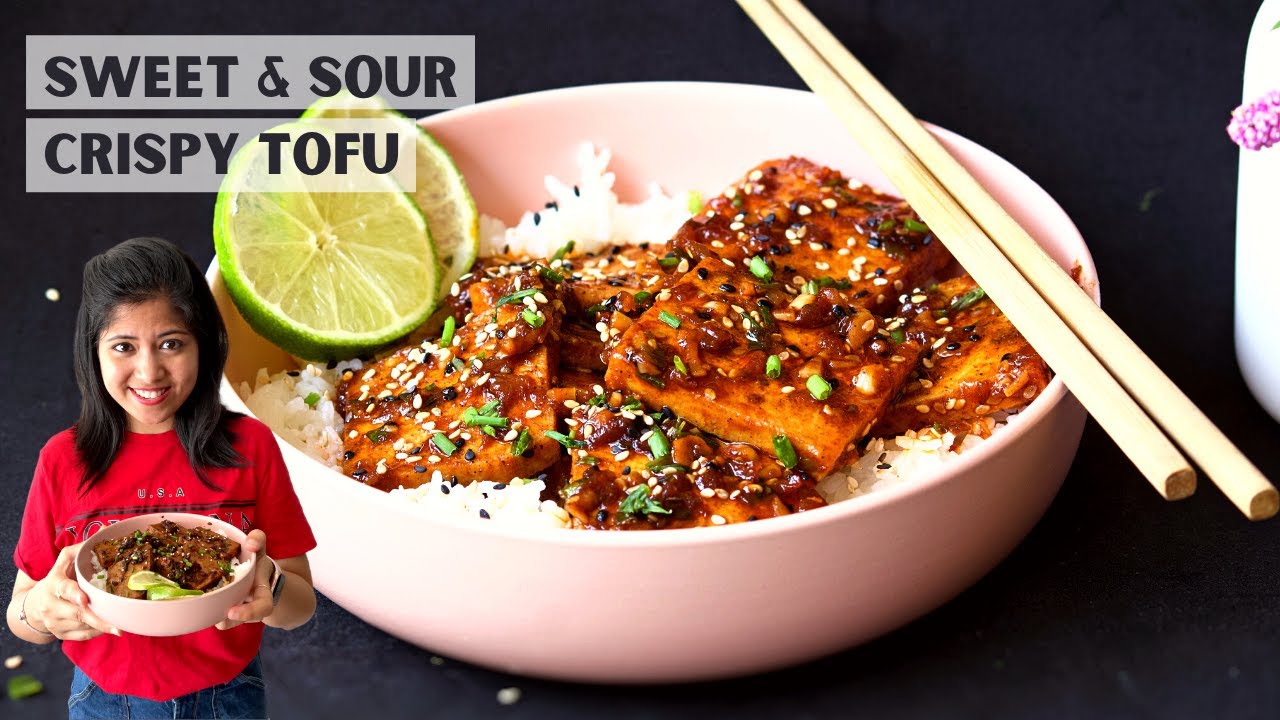 Sweet and Sour Crispy Tofu - Vegan Air Fryer Recipe