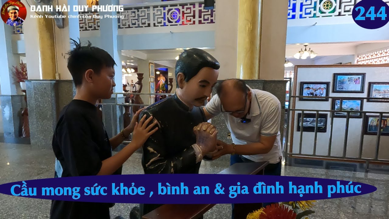 244 - Duy Phương Duy Bách thắp hương & tham quan nhà thờ Cha Diệp tại Bạc Liêu |Danh hài Duy Phương