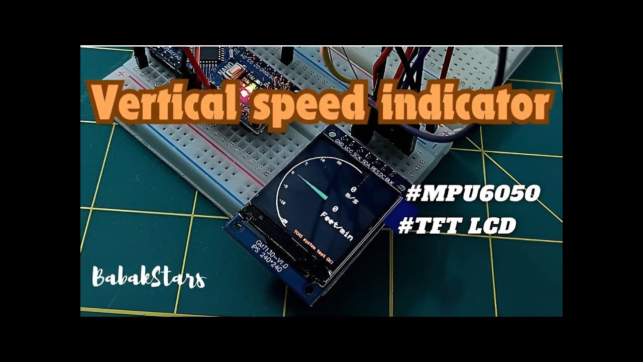 Making a Custom Vertical Speed Indicator on #tftlcd | #mpu6050 | #arduino