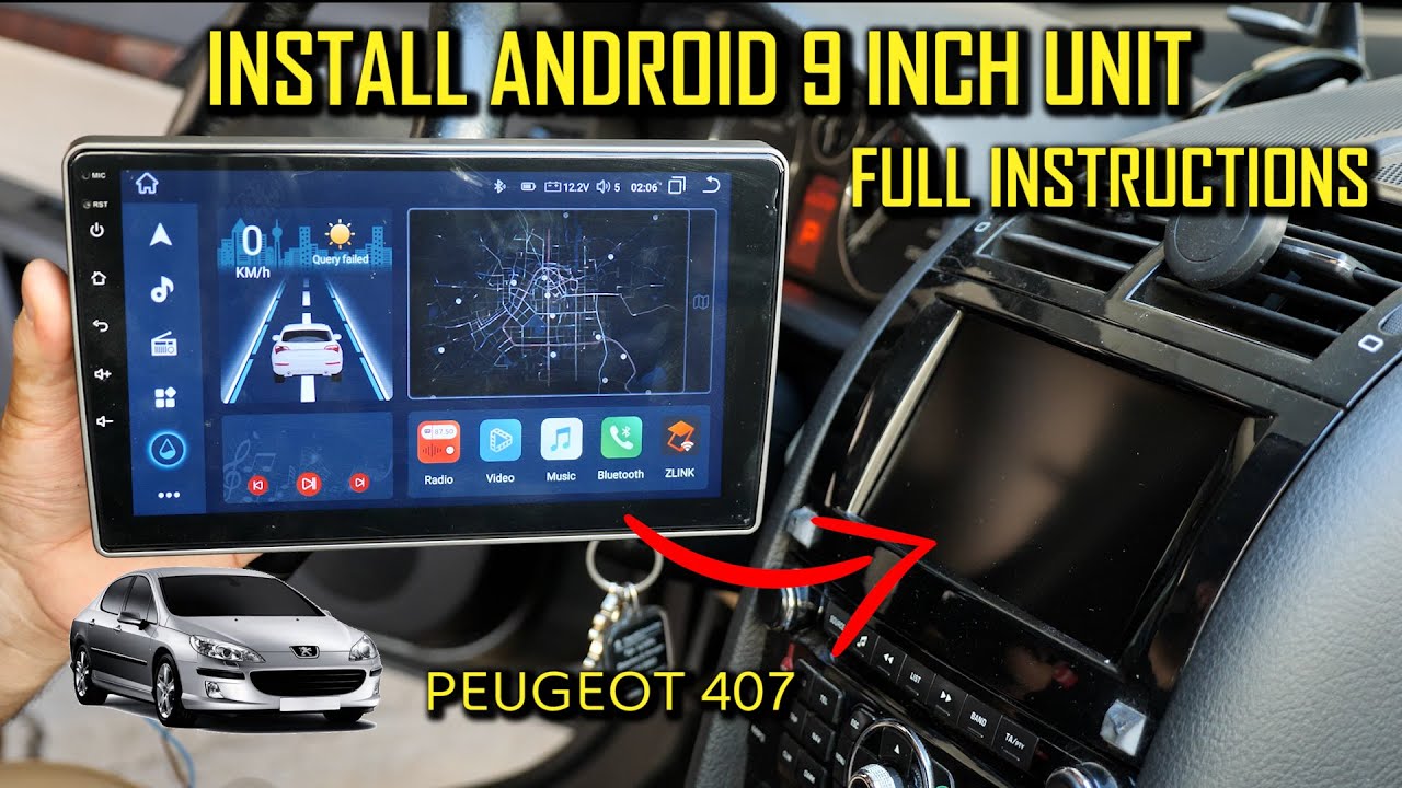 Install 9 inch Android Tablet Dedicated for Peugeot 407, Carplay, Android Auto Wireless