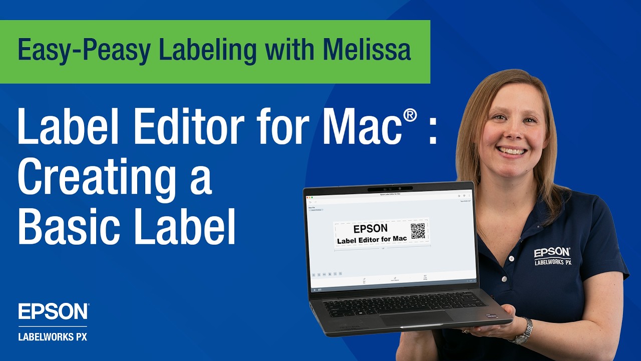 Создание простой этикетки с помощью программного обеспечения Epson Label Editor для Mac® и принте...