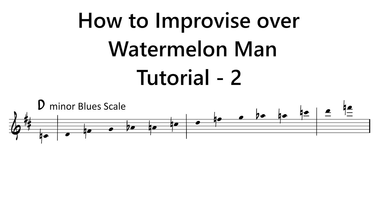 Watermelon Man  - Easy solo example for Alto sax- 2 (minor Blues Scale)