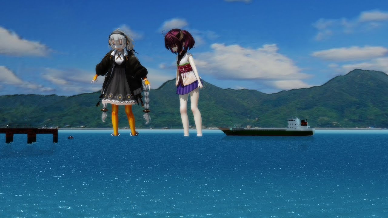 MMD giantess 巨大娘　あかりちゃんが魚釣りに挑戦するよ　13話　後編