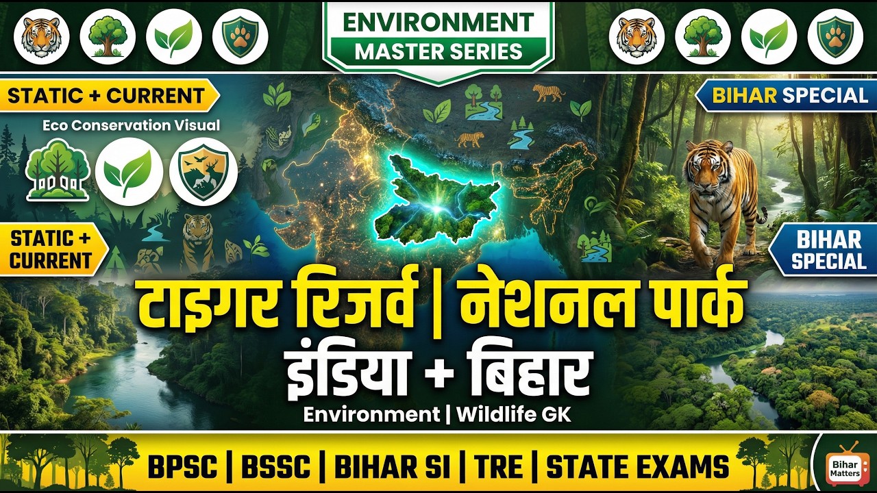 Biosphere Reserve, National Park & Tiger Reserve | India + Bihar | Environment GK | Lecture 02