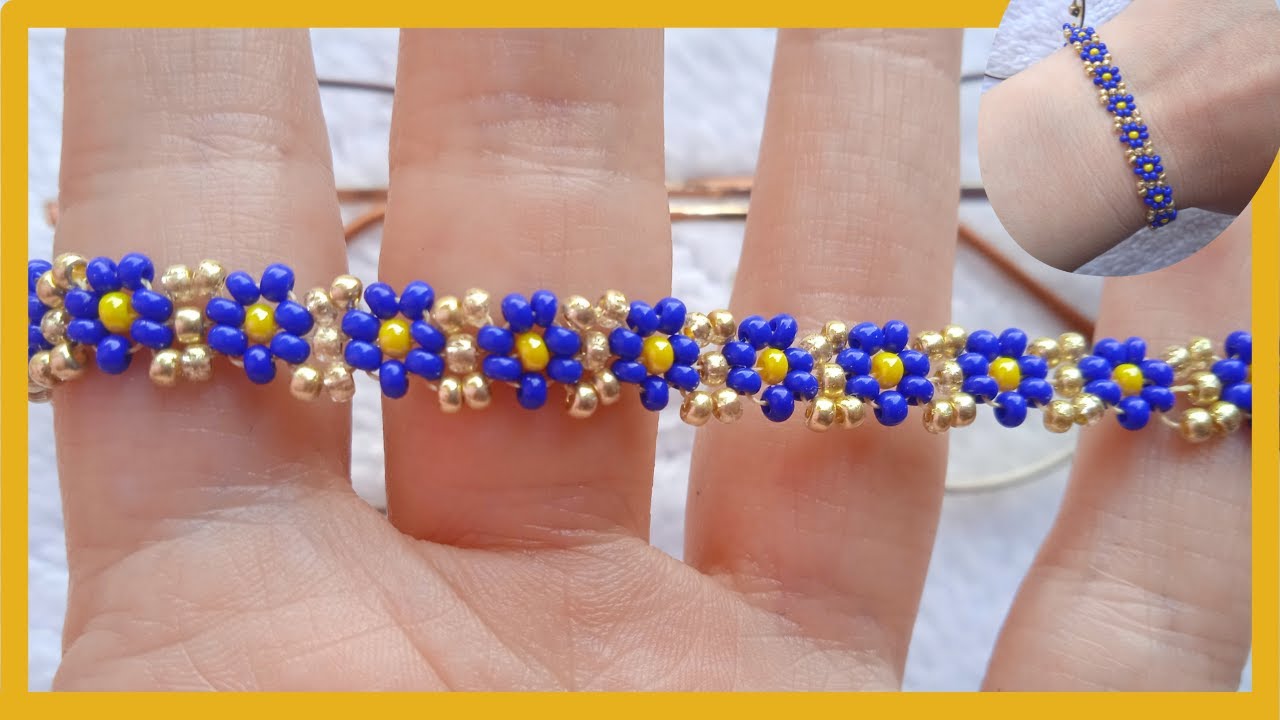 🌺 Cadena Sujetadora de Anteojos/Pulsera o Collar de Florecitas con Mostacilla | Paso a Paso